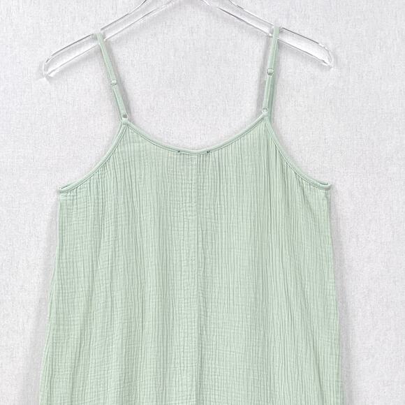 DREW Double Gauze Tiered Midi Dress Womens Small Light Green Sleeveless Sun - Picture 5 of 14